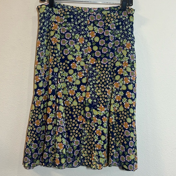 Tribal Floral A Line Pleated Knee Length Skirt Size 6 - Picture 1 of 4